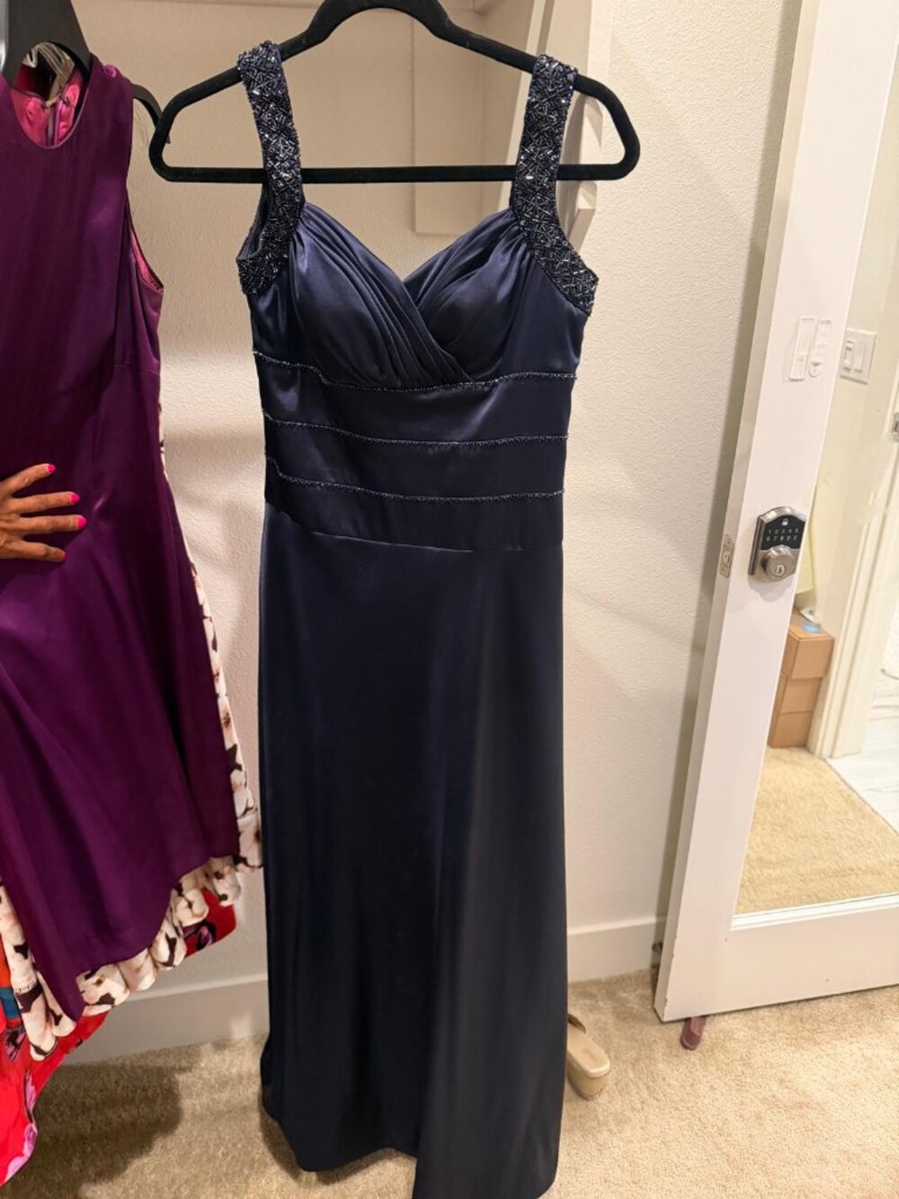 OC by OLEG CASSINI Prom Dress in Navy